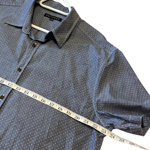 BRITCHES Men's Casual Button Down Shirt Blue Size XL Small Dots Nice Buttons - Picture 10 of 12